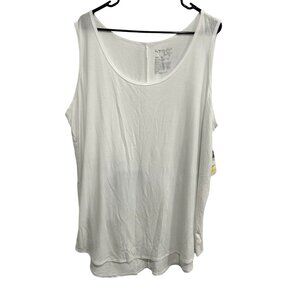 Terra & Sky White Generous Fit Swing Tank Top Lightweight Sleeveless Shirt Sz 2X